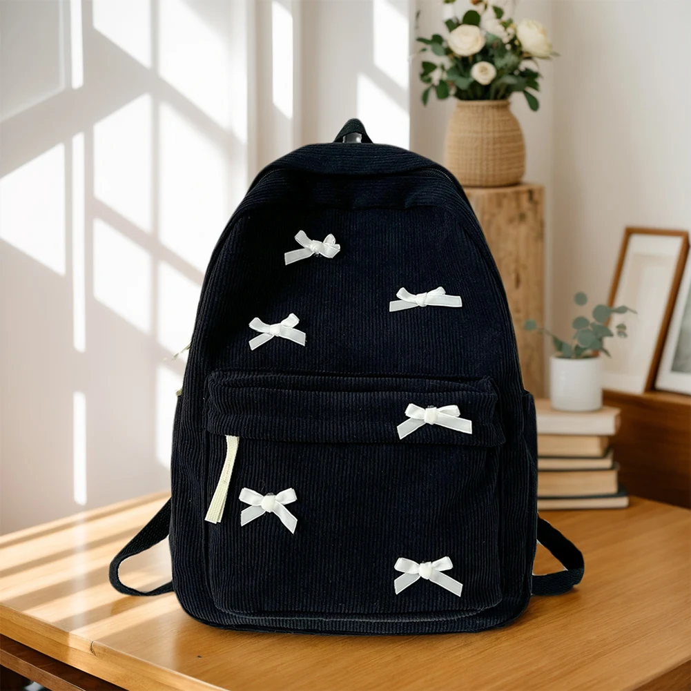 

Милый эстетический рюкзак с бантом, легкий повседневный дорожный рюкзак, студенческий рюкзак для девочек, женщин, средней школы, колледжа, работы