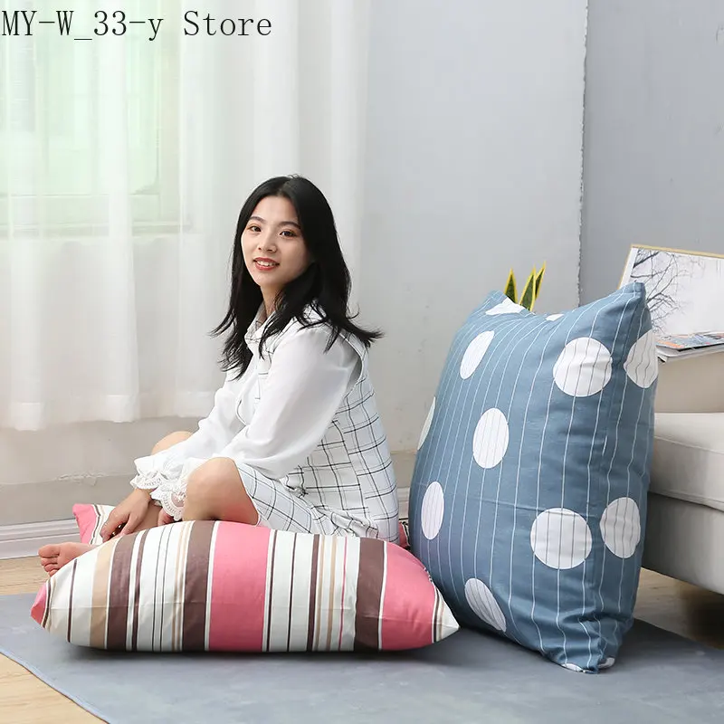 Large Sofa Hug Pillowcase Cotton Large Living Room Bedroom Bed Large Cushion Cover 70 Cm Square 65 Cm Pillowcase