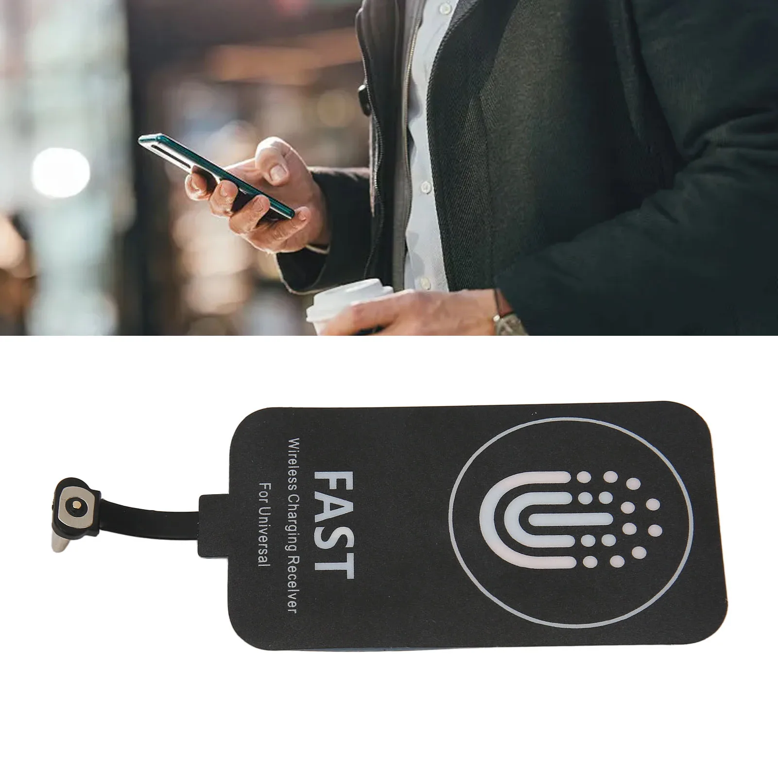 Thin Wireless Charging Receiver Safe Model KY 01 Overcurrent Protections Type C Wireless Charging Receiver for Cell Phones