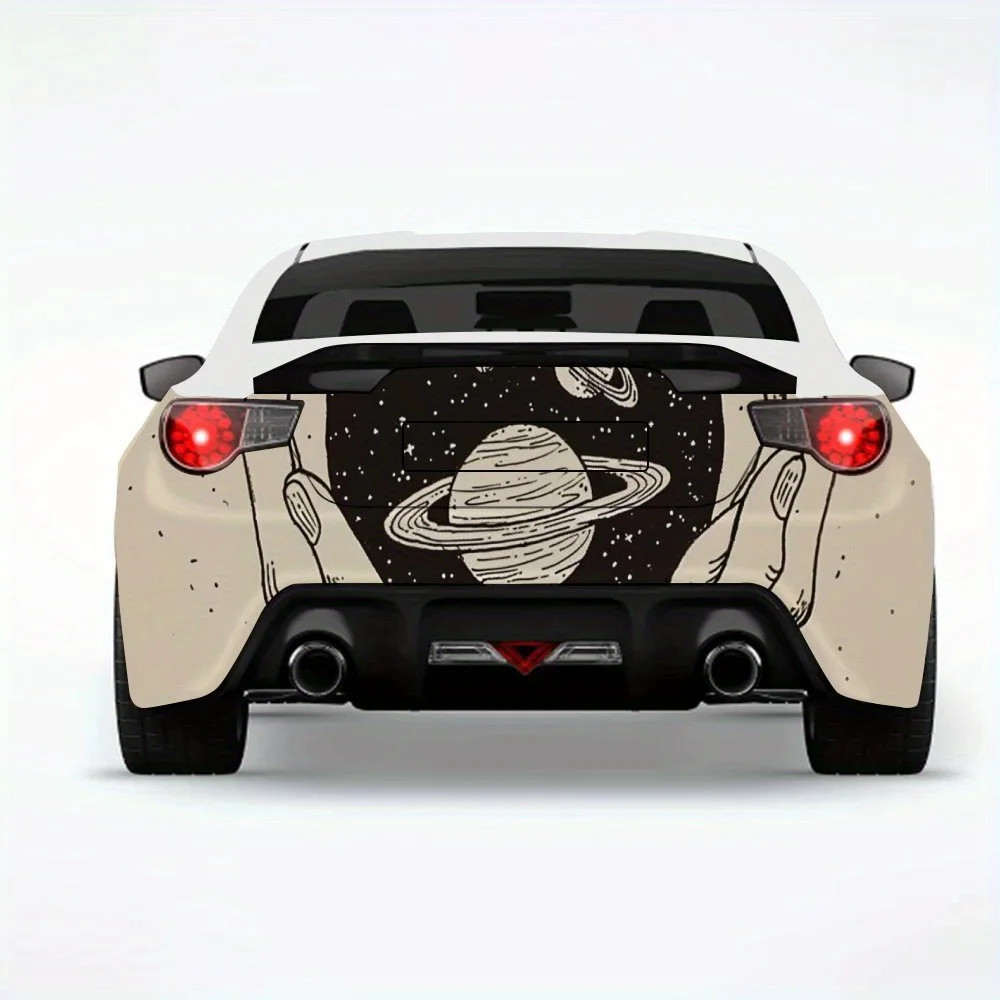 

Космические руки, автомобильная наклейка, виниловая наклейка на заднюю часть автомобиля, водонепроницаемые самоклеящиеся виниловые наклейки для хвоста и бампера автомобиля, украшение