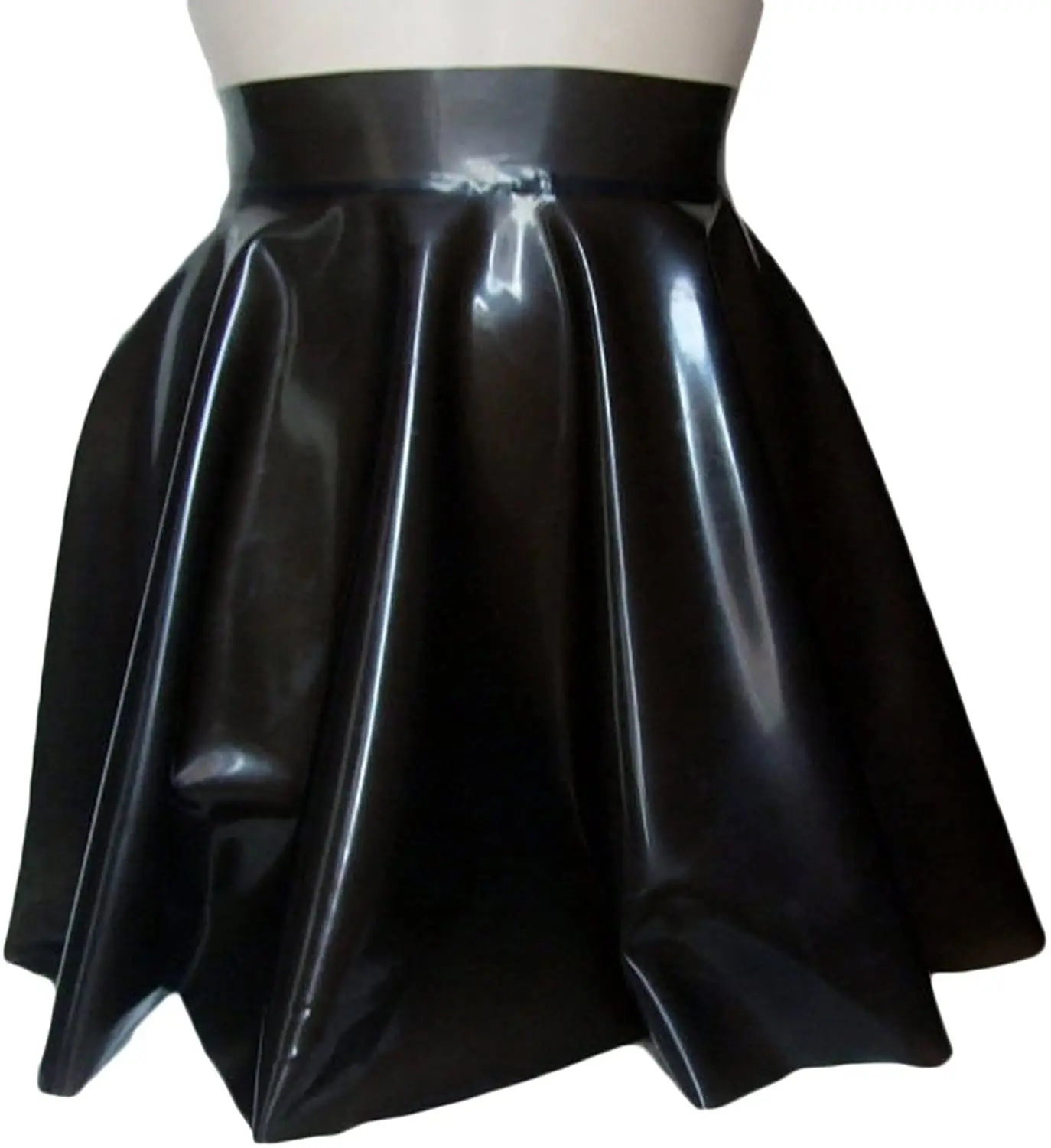 Women\'s latex rubber pleated short skate skirt Cosplay Party