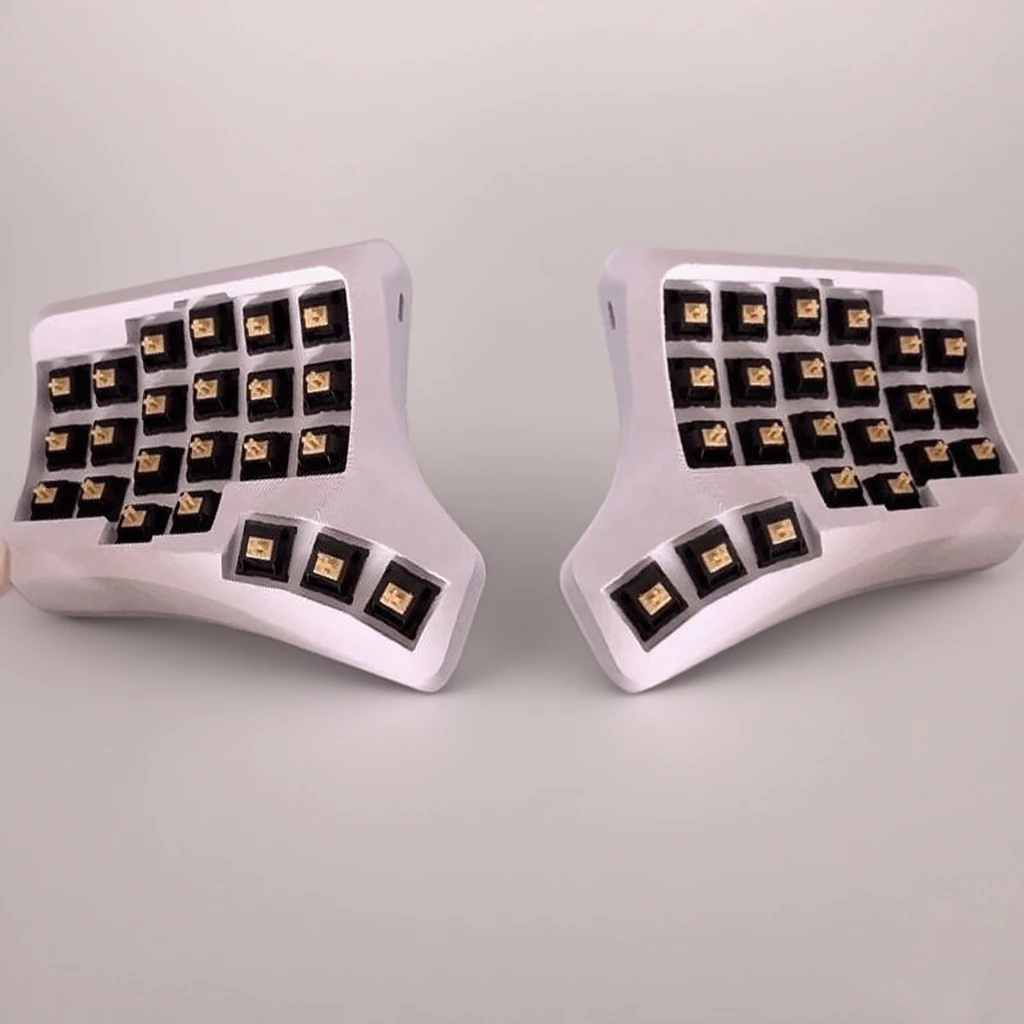 

VELVE3 Wireless Curved Keyboard Kit 2.4G 3D Printing Custom Hot Swap VIAL Split Keyboard 46 keys Ergonomics Gaming Keyboard Gift