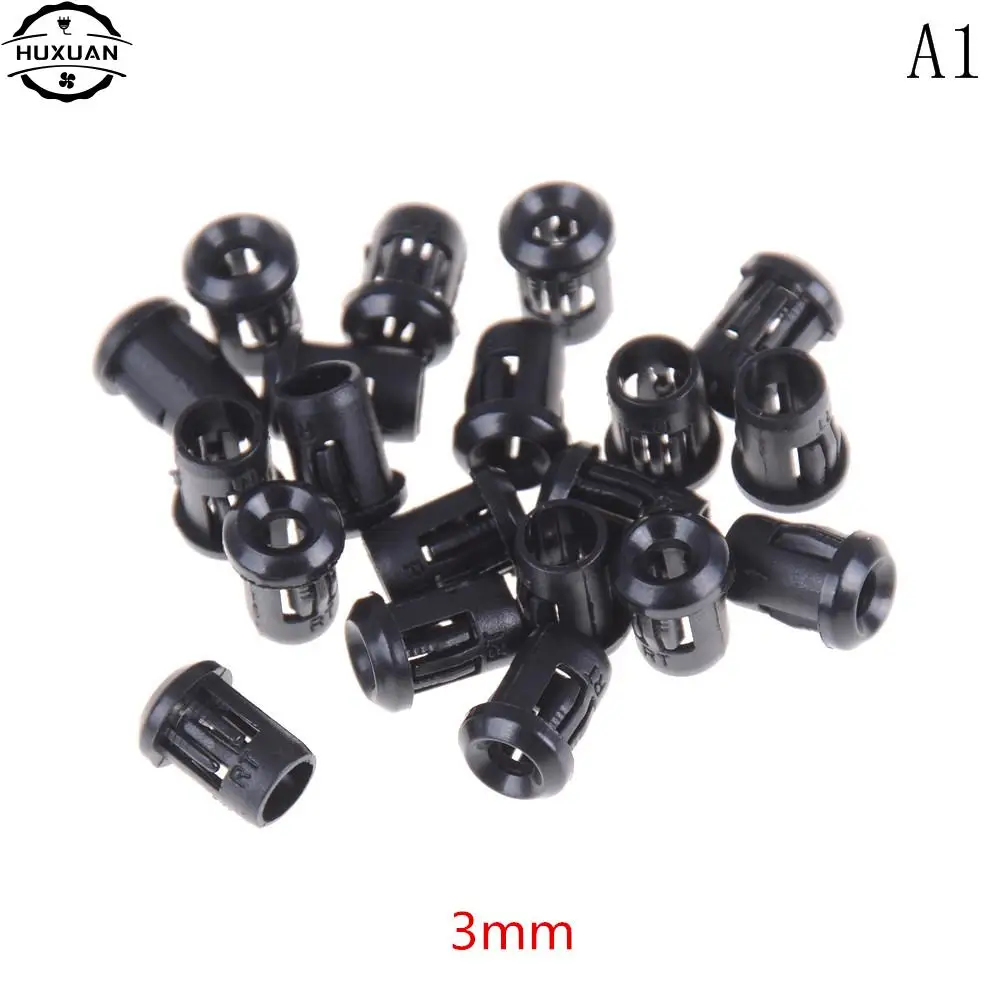 20pcs 3mm/5mm/8mm/10mm Black Plastic Lamp LED Diode Holder Black Clip Bezel Socket Mount