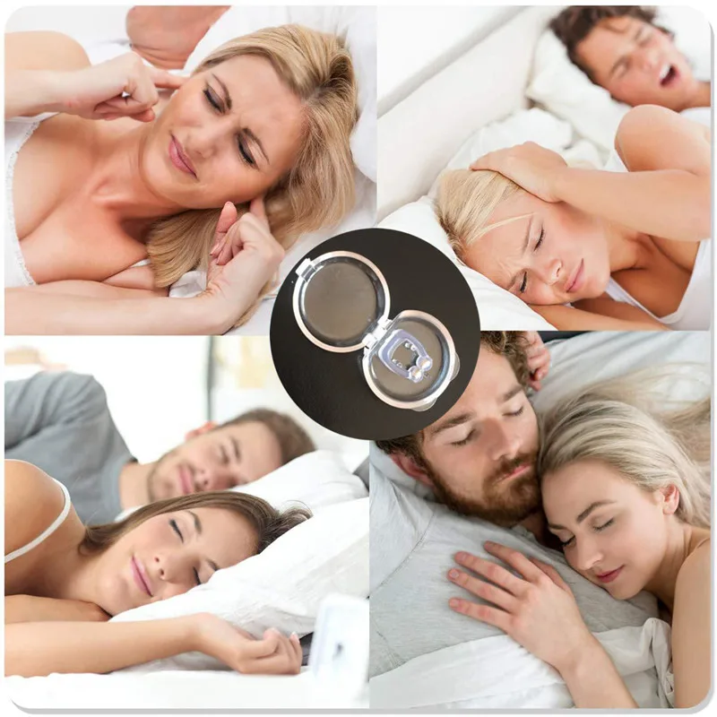 Magnetic Anti-Snore Nose Clip Stop Snoring Sleep Aid Apnea Guard Night Device with Case Sleeping Tray for Better Respiration