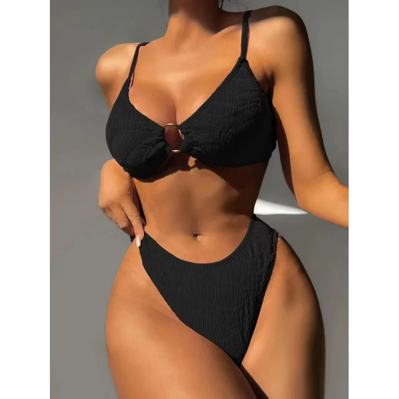 New Patterned Special Bikini Solid Color Small Circle Triangle SwimsuitLG213