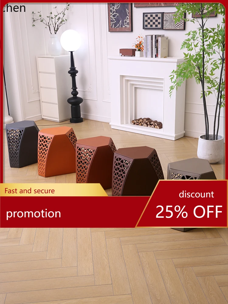 

CZ Living Room Small Stool Thickened Saddle Leather High-grade Sturdy Durable Shoe Changing Dressing Stool