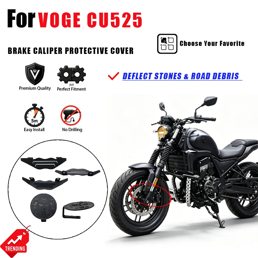 For VOGE CU525 Motorcycle Brake Caliper Guard Cover Stainless Steel Decorative Protector Accesorios Moto Freno Pinza De Freno