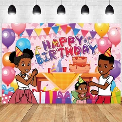 Gracies Corner Backdrop Kids Children Happy Birthday Family Party Balloons Decorations Smash Cake Photo Background Banner Props