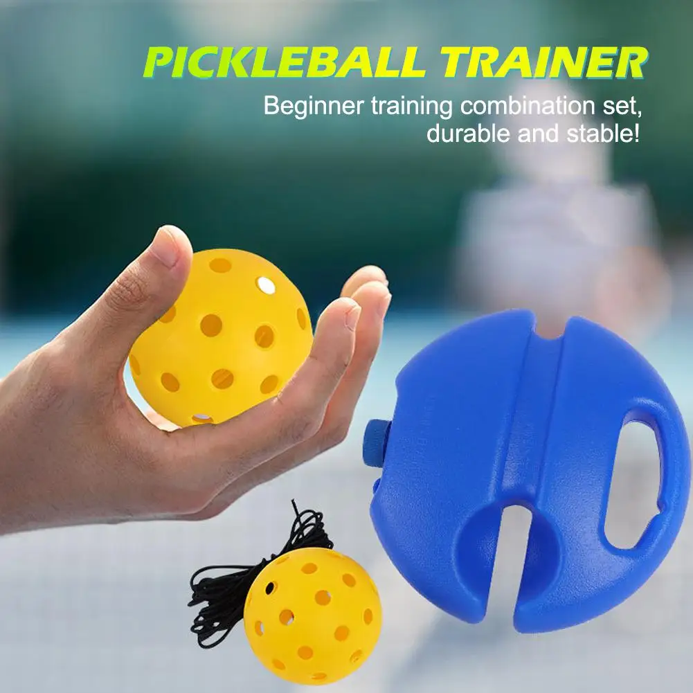 74mm Pickleball Trainer 40 Holes Pickleball Ball With Outdoor Baseboard Equipment Training Rope Competition Elastic Trainin G1I8