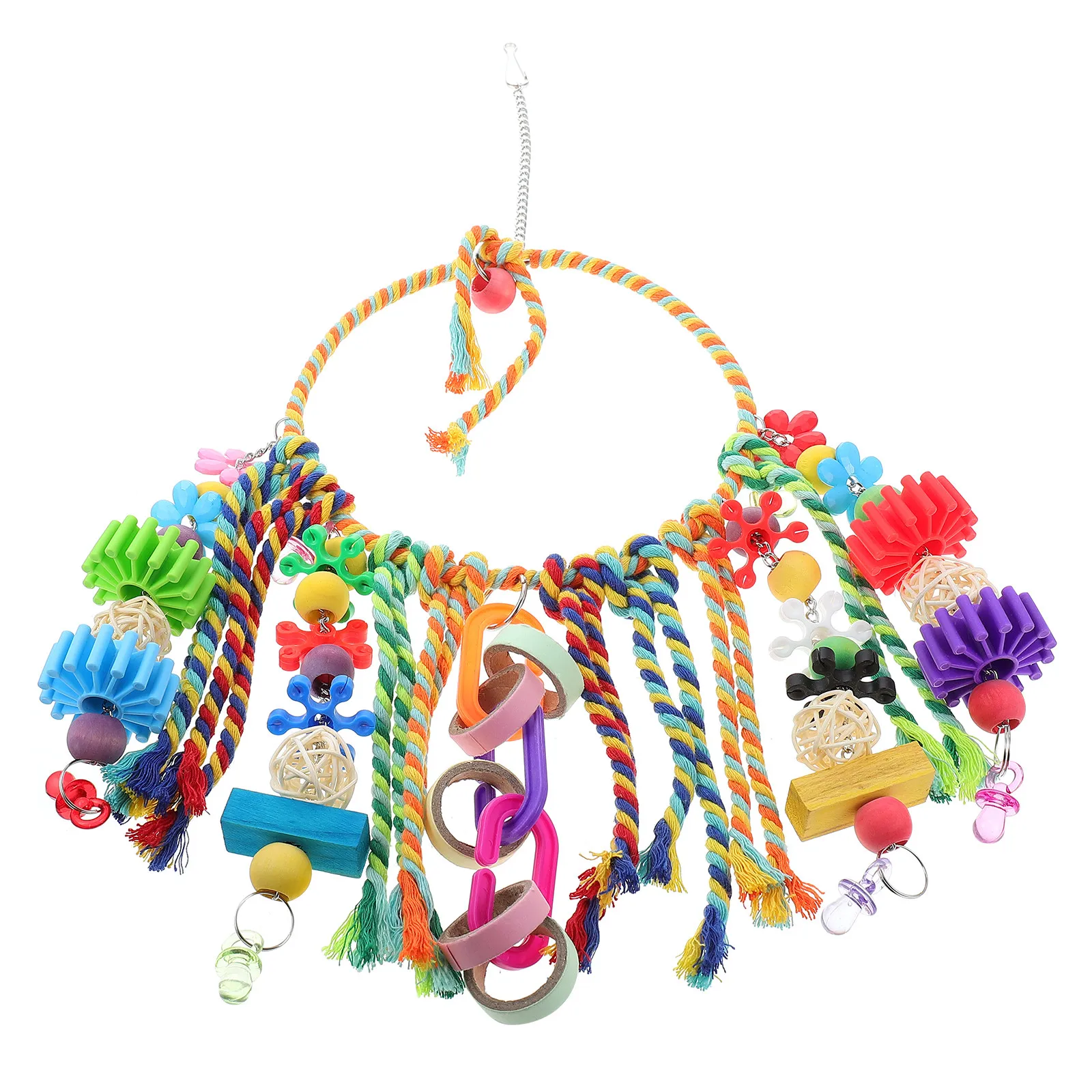 

Parrot Bite Swing Educational Chewing Bird Plaything Colorful Pendant Interactive Grinding Teeth Cage Supplies