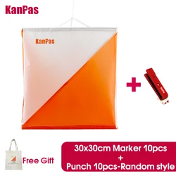 KANPAS Orienteering Marker flag and Punch Set, 10 pezzi di ogni set/bandiera di controllo/marcatore di controllo/punzone/Clip