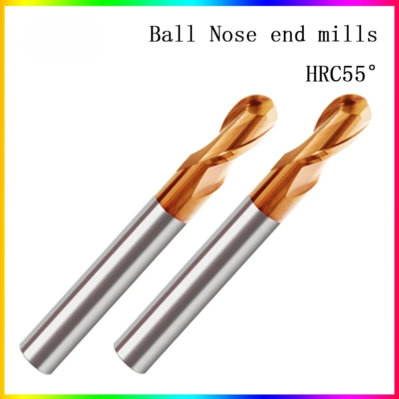 

NEW HRC55 degrees Ball Nose end mill 1mm~10mm1.5mm 2mm 4mm 6mm 8mm Spindle metal milling cutter with tool shank of CNC lathe use