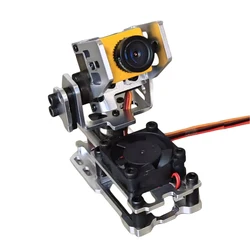 DC 4.8-5V Air Unit Aerial Camera Gimbal Bracket FPV Drone Head Tracker Dual Axle 9G Servo PTZ Support with 5V Fan Radiator