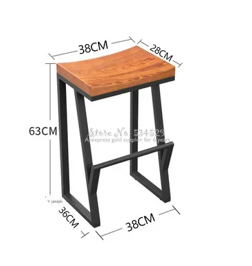 레트로 단조 다리미 원목 의자, 크리에이티브 하이 레저 좌석, 커피 의자, 세련된 카운터 의자, 신상