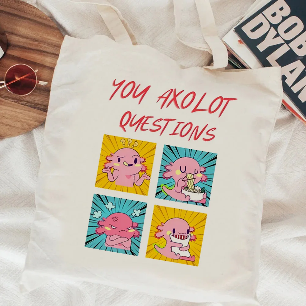 Axolotl shopping bag shopper bolsa bolsas de tela recycle bag shopper reusable bag woven foldable reusable sac toile