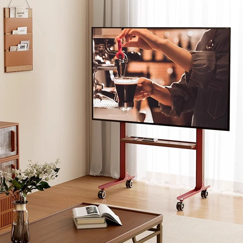 Suporte de TV universal, carrinho de mão móvel, suporte de arte giratório, rack de chão, cabide retrô simples.