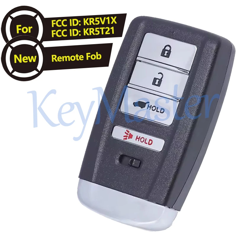 

4 кнопки, умный дистанционный автомобильный брелок, чип ID47 315 МГц/433 МГц для Acura RDX 2016-2021 MDX 2014-2020 FCC ID: KR5V1X, KR5T21