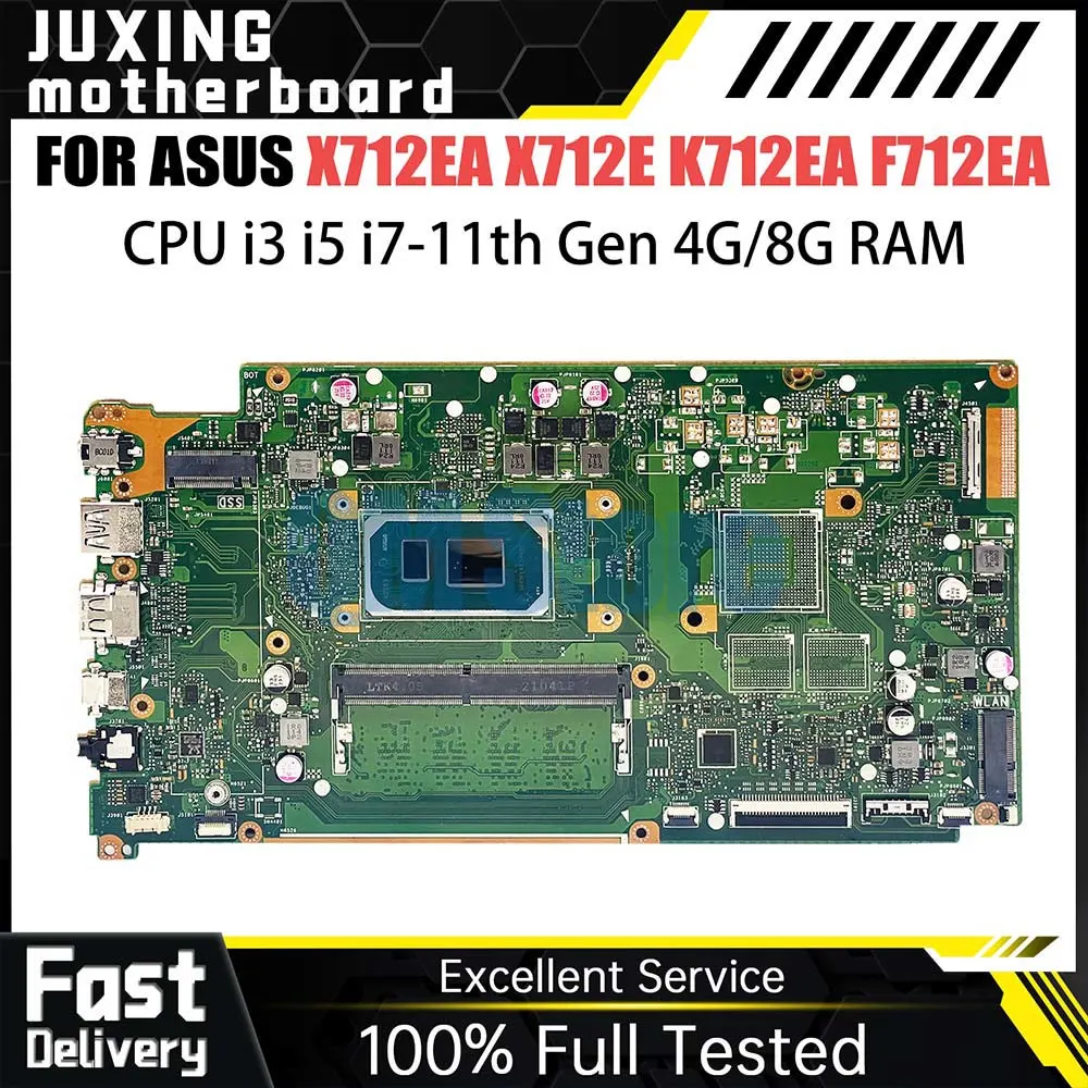 

Notebook MainBoard For ASUS VivoBook X712EA X712E F712EA K712EA Laptop Motherboard With i3 i5 i7 11th Gen CPU 4GB 8GB RAM DDR4