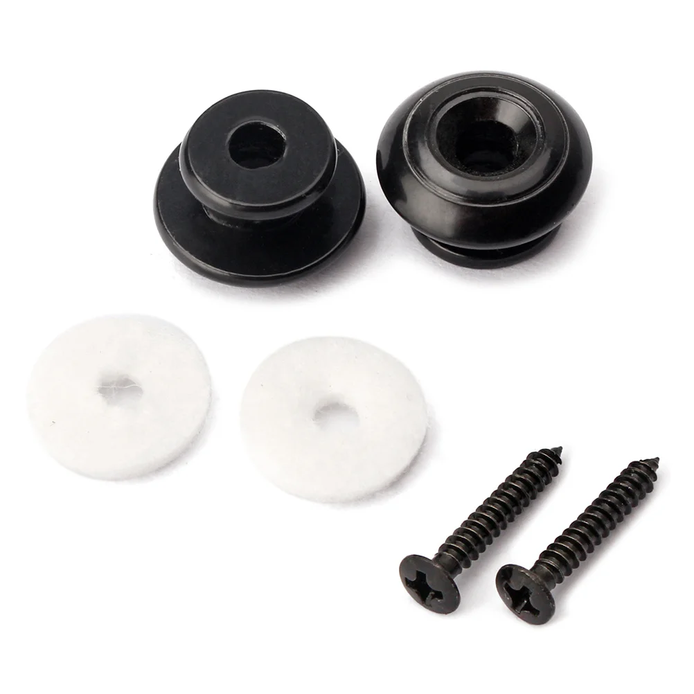 

2 Pcs Guitar Strap Lock Metal Strap Lock Mushroom Head For Electric Acoustic Guitar Bass Guitar Parts Accessories (Black)