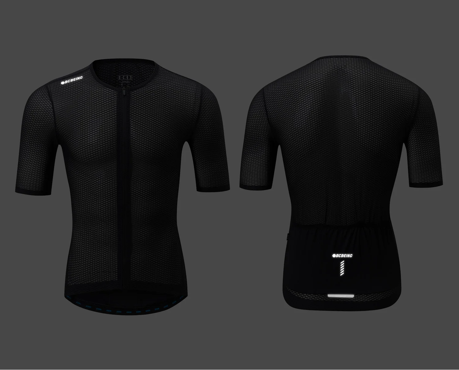 BCBE-ING Herren-Profi-Radtrikot, kurzärmelig, schmale Passform, Netzstoff, Rennrad-Shirt, Kleidung, Maillot Ciclismo Hombre, mit Taschen – Detail 8