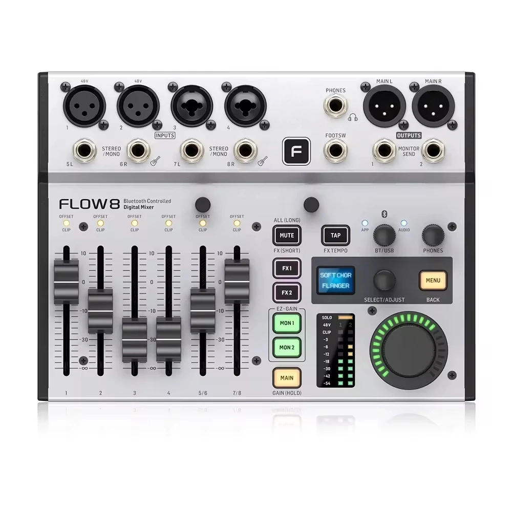 

Flow 8 Digital Mixer With Bt Audio and USB Audio Interface Pa System Audio Sound Mixers