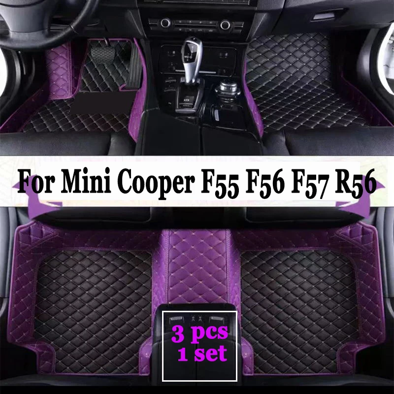 

Custom Car Floor Mats For Mini Cooper F55 F56 F57 R56 Auto Carpets Foot Coche Accessorie