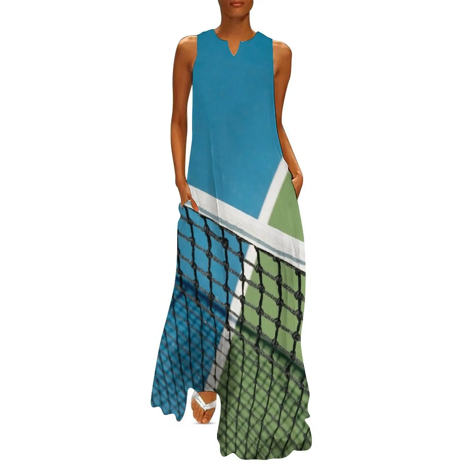 

Blue Green Tennis Court Long Dress summer clothes for women elegant party dresses for women 2024