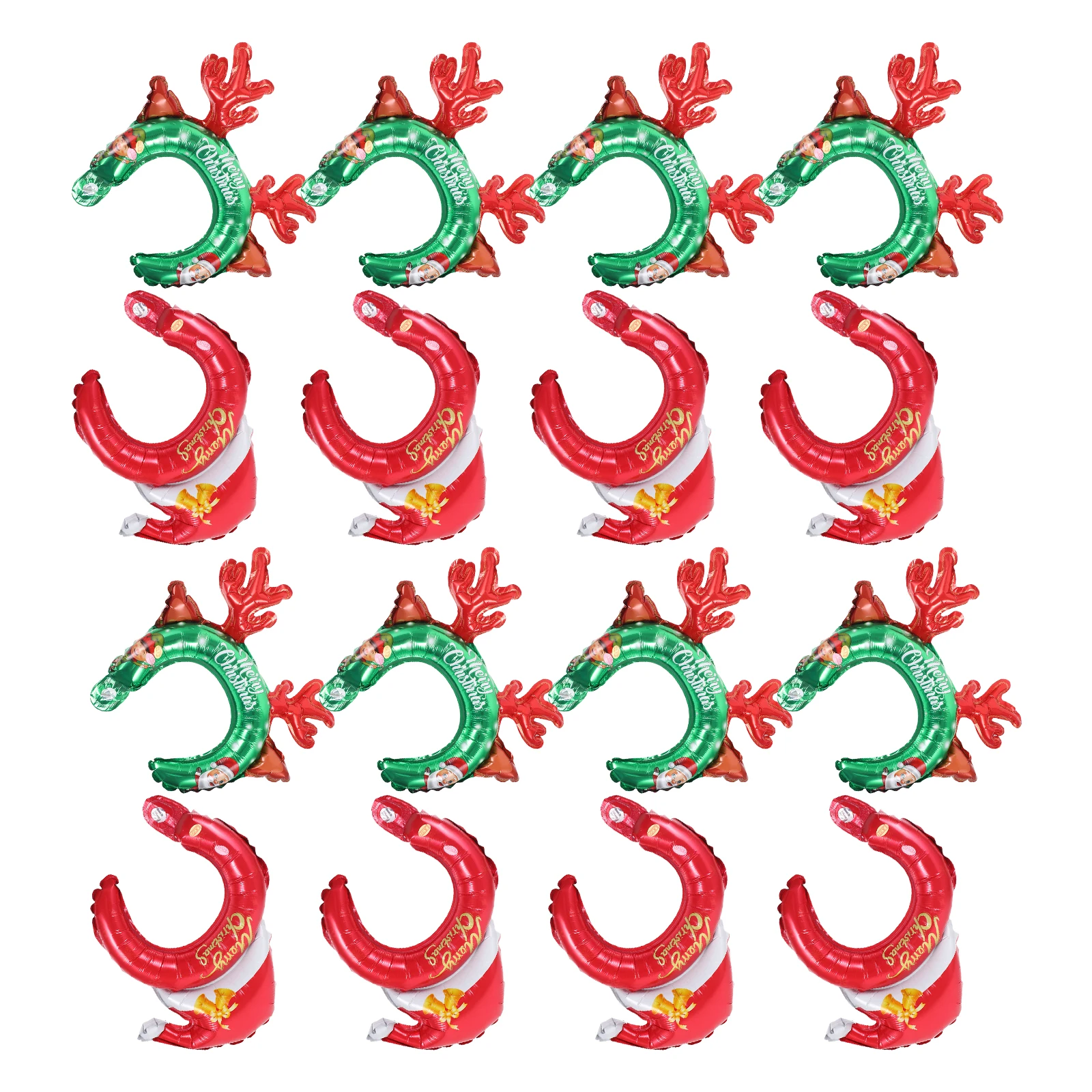 

20pcs Inflatable Christmas Headband Balloon Photo Props Hair Hoop Party Favors Cartoon Design Festival Beach Decorative