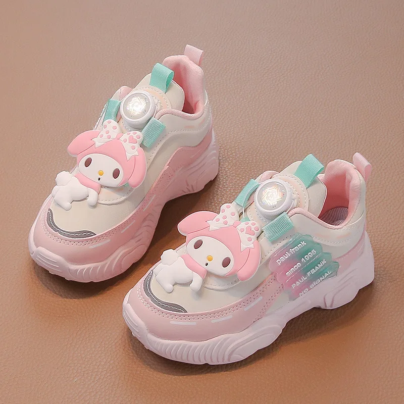 New Sanrios Anime My Melody Sneakers Kawaii Versatile Wear-Resisting Breathable Lightweight Non Slip Kids Sport Casual Shoes