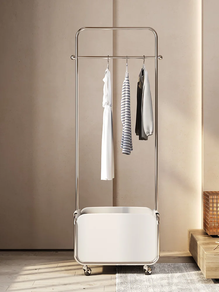 Stainless Steel Portable Household Storage Hanger Bedroom Floor Modern Minimalist Multi-Functional Coat Rack