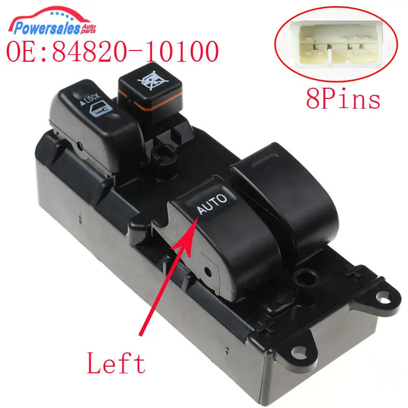 New Car Front Left Power Window Switch For Toyota Yaris Hilux Paseo Land Cruiser 84820-10100 8482010100