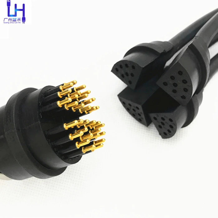 

32 Pin Underwater Split connector Waterproof PUR Cable connectors for subsea Harsh Ocean Environments