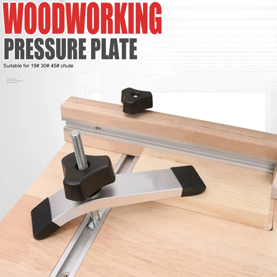 

T-Track Clamp Kit with M8 Screw & Nut, Heavy Duty Sliding Hold Down Clamp for Table Saw Router, Woodworking DIY Fixture