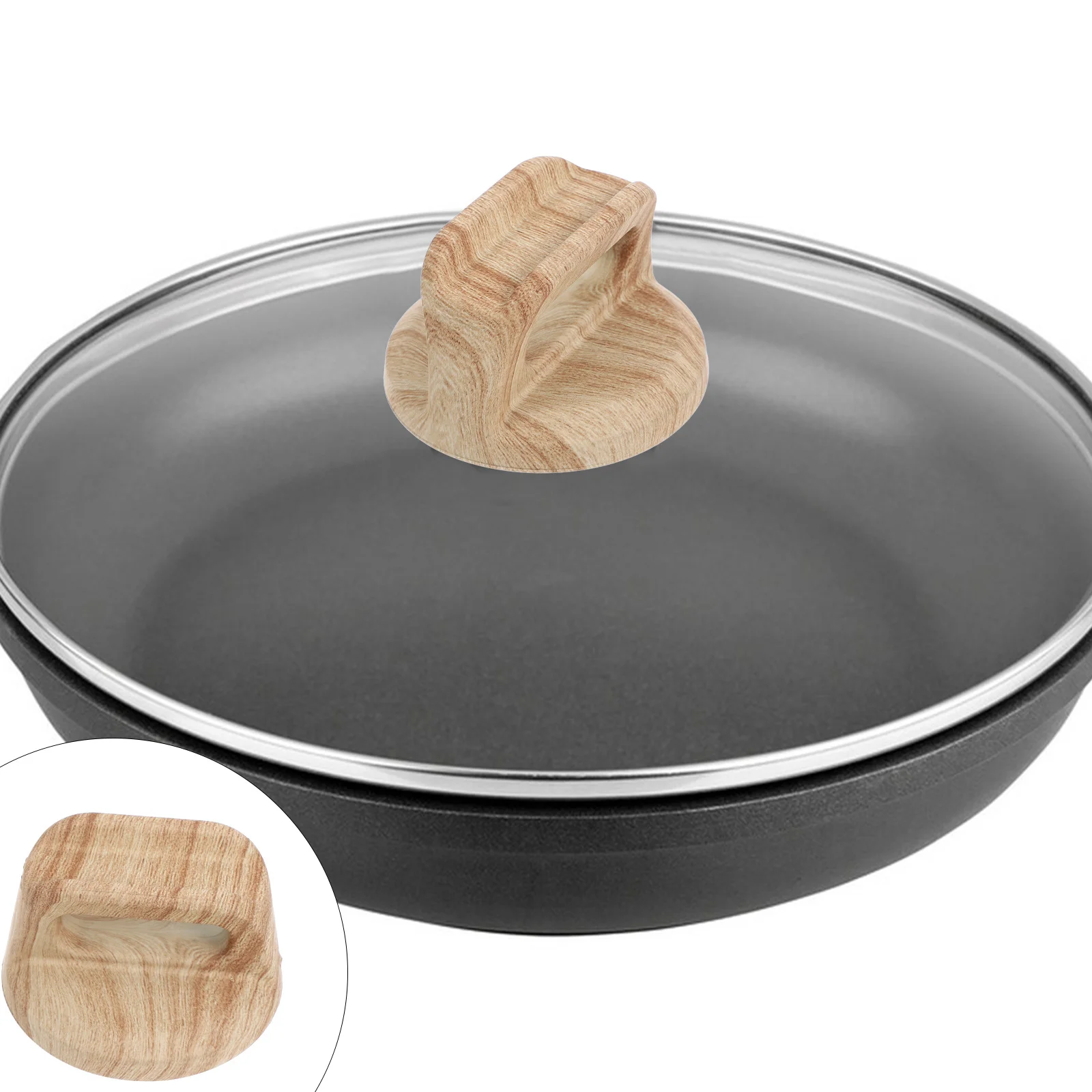 

2Pcs Bakelite Pot Lid Handle Pan Lid Knob Replacement Universal Anti-Scald Cooking Cover Knob for Steamer Soup Pot Kitchen