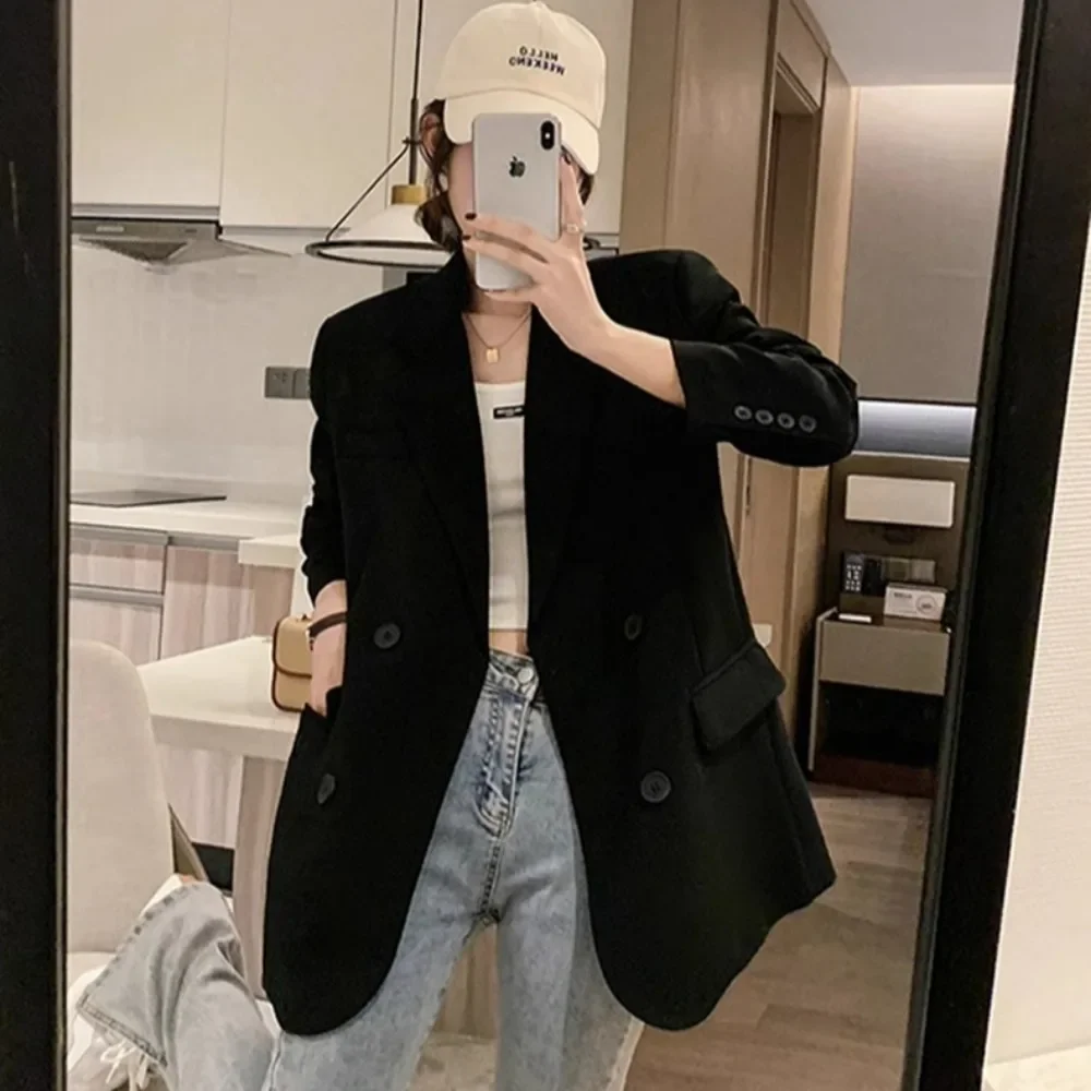 Commuting Women Blazers Loose Casual Spring Autumn Solid Hipster Fashion Young Korean Style Comfortable Streetwear Daily Outwear