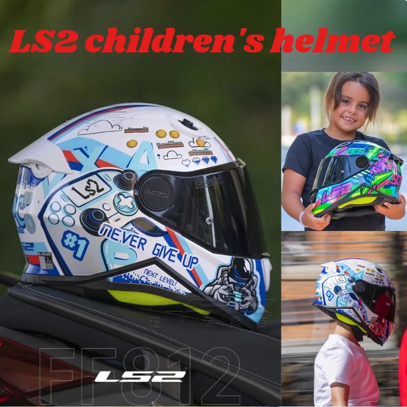 

LS2 FF812 Children's Helmet Junior Kids Full face Helmet Four Seasons Safety Helmets Motorcycle Full Helmets