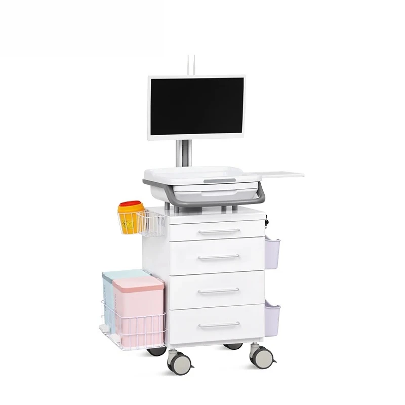 

SKR-R01 Mobile Workstation Computer Trolley Hospital Medical Information Computer Cart with Drawer