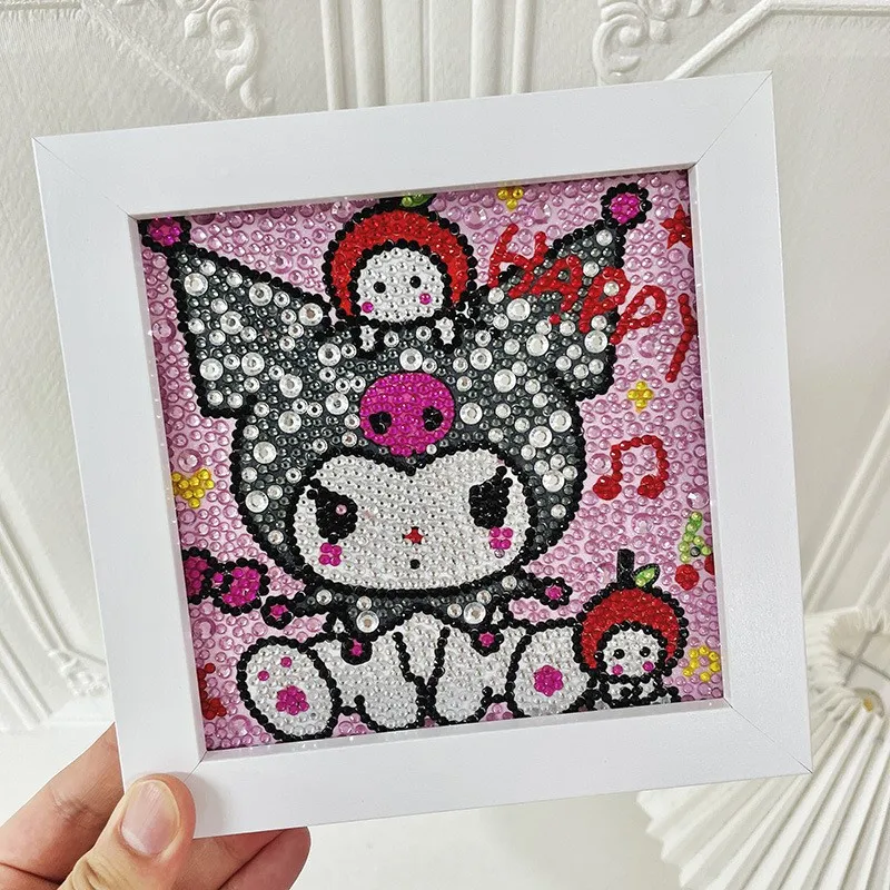 Sanurgente Cartoon Diamond Painting Kit, Hello Kitty Kuromi, DIY, Mosaic Cross Stitch, Décoration de chambre d'enfant, Cadeau fait main, 5D, 15cm