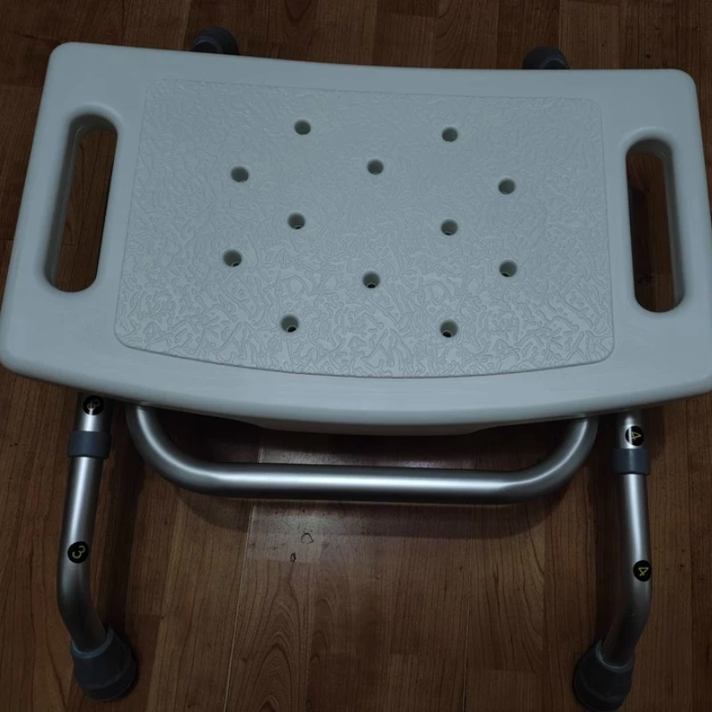 Foldable Shower Chair for Elderly Seniors,Adjustable Height Bath Stool with Backrest