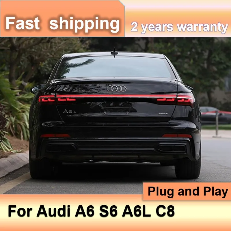 Car Accessories for Audi A6 C8 Tail Light 2019-2022 A6 S6 Rear Tail Lights A6L DRL+Brake+Turn Signal+Reversing