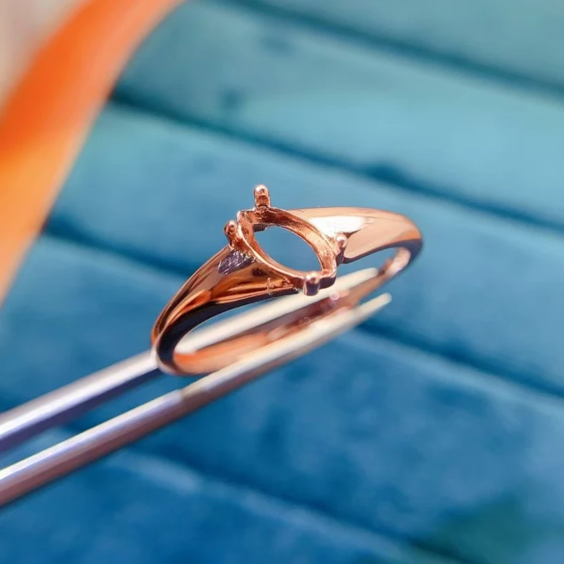 Elegant Silver Ring Setting 4mm*8mm Marquise Cut Gemstone Ring Setting for Jewelry DIY 925 Silver Jewelry Components