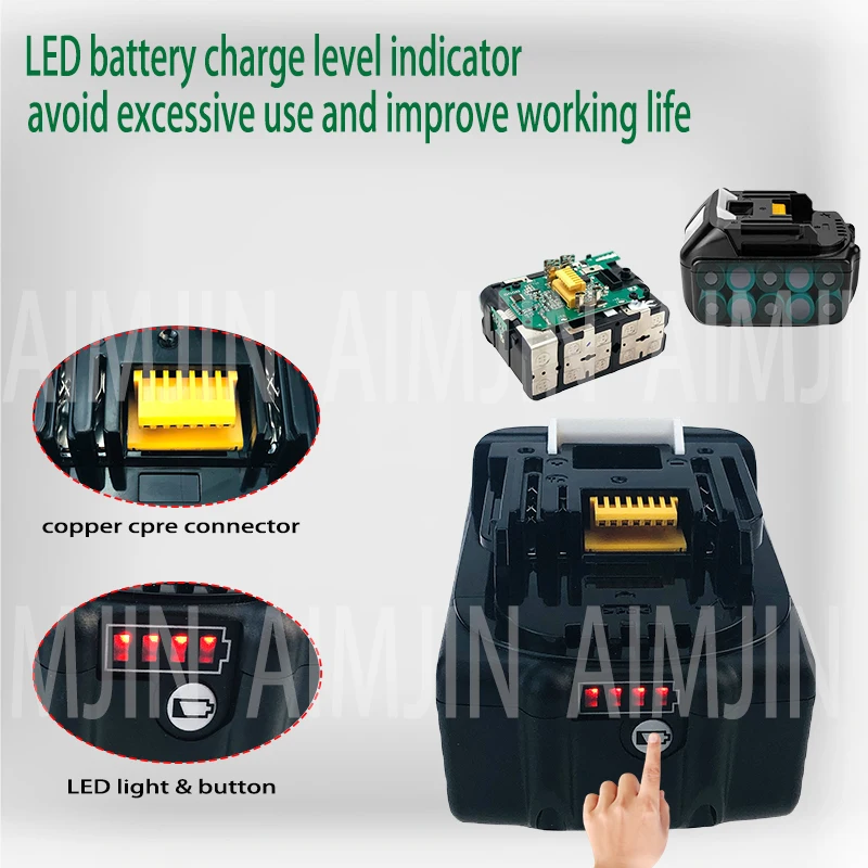 Original Makita 8Ah for Makita 18V Battery BL1830B BL1850B BL1850 BL1840 BL1860 BL1815 Replacement Lithium Battery