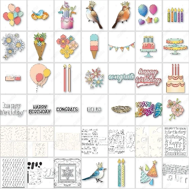 Celebration Balloons Dies Scrapbook Diary Decoration Stencil Embossing Template Diy Greeting Card Handmade 2025 New