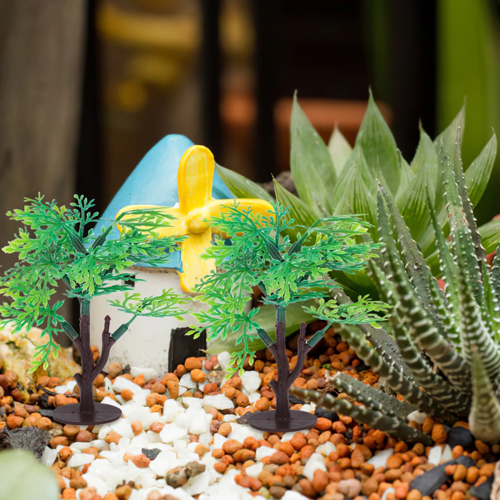 10 alberi verdi artificiali in plastica, mini paesaggi paesaggistici per l'arredamento dell'home office diorama del treno ferroviario