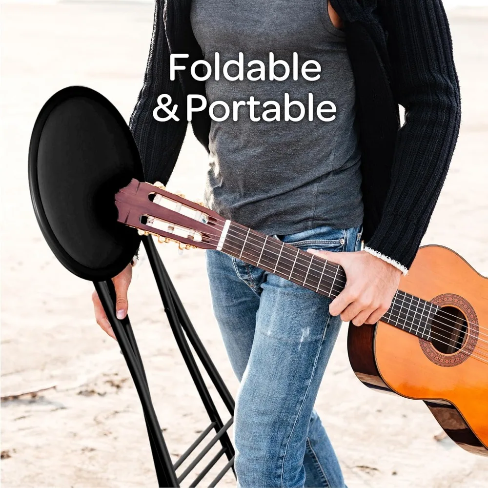 Set of 2 Folding Bar Stools - 18-Inch Heavy-Duty with 225lb Capacity and Padded Seats for Dorms, Recreation, and Gaming