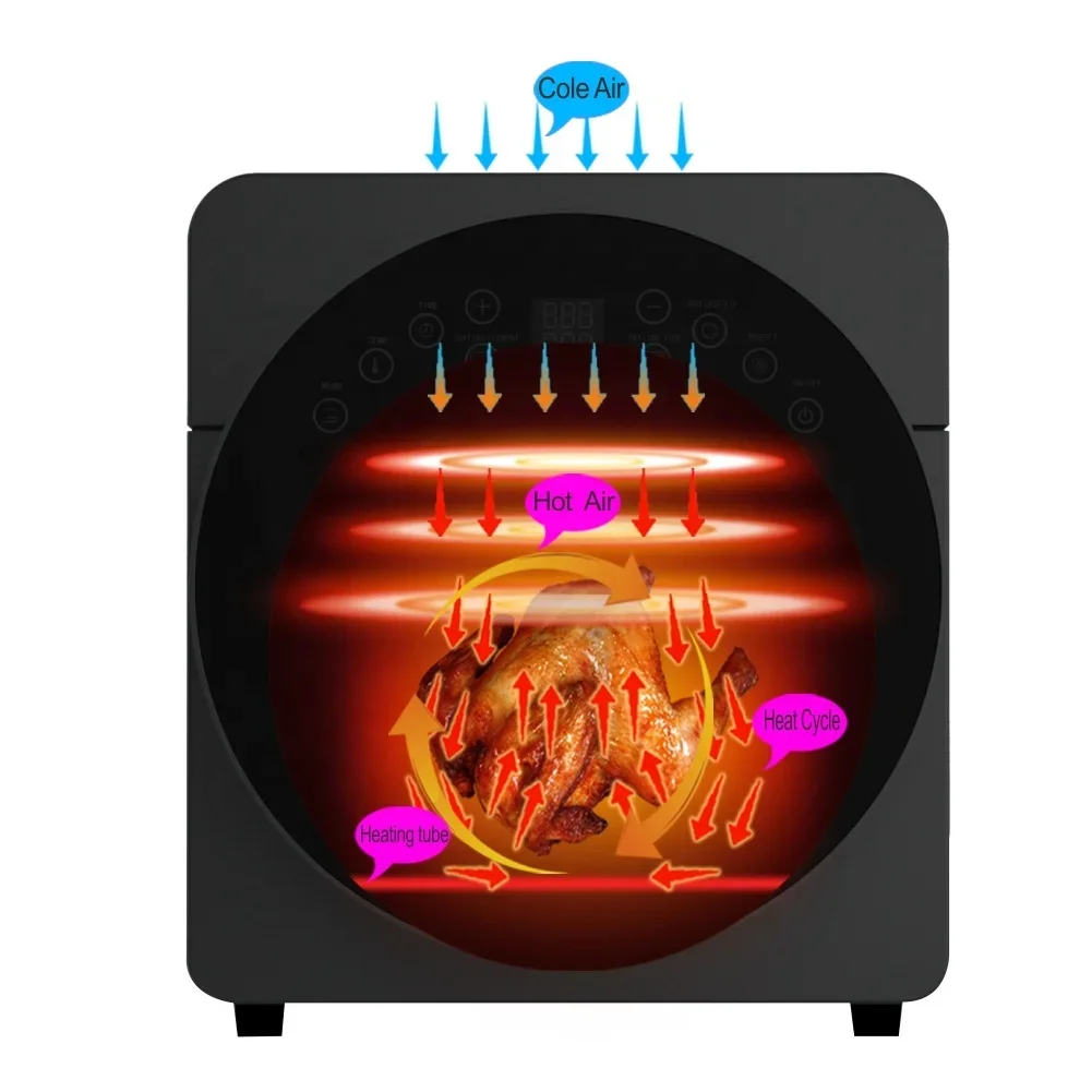 Freidora de aire de gran tamaño AF521T 14,5 L Panel digital Horno para pizza Freidoras como se ve en la televisión
