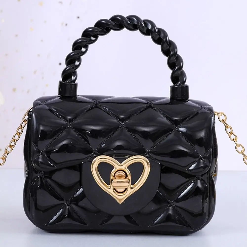 Fashion PU Leather Crossbody Bags Girls Heart Shoulder Bags Children Mini Coin Purses Jelly Bag Kids Handbag Gifts Small Satchel