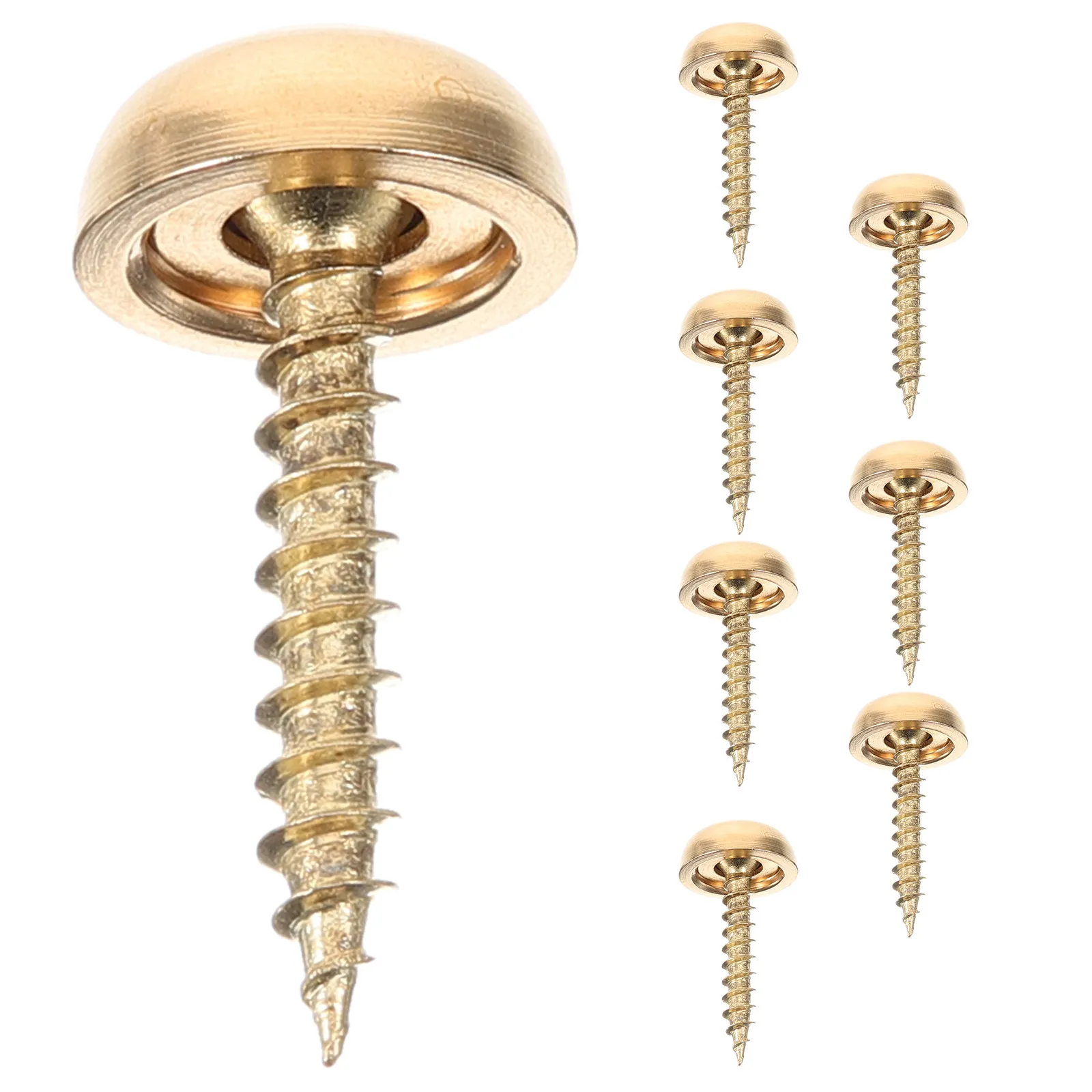 Brass Decorative Screws with Caps 8 Piece Set for Mirrors Wood Furniture Nail Fasteners and Screw Covers