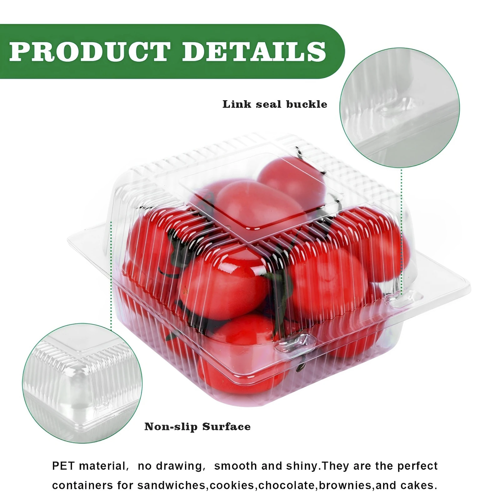100Pcs Cake Slice Boxes Single Dessert Box Cupcake Slice Container with Lid Stackable Clear Square Stackable Cupcake Slice 2023