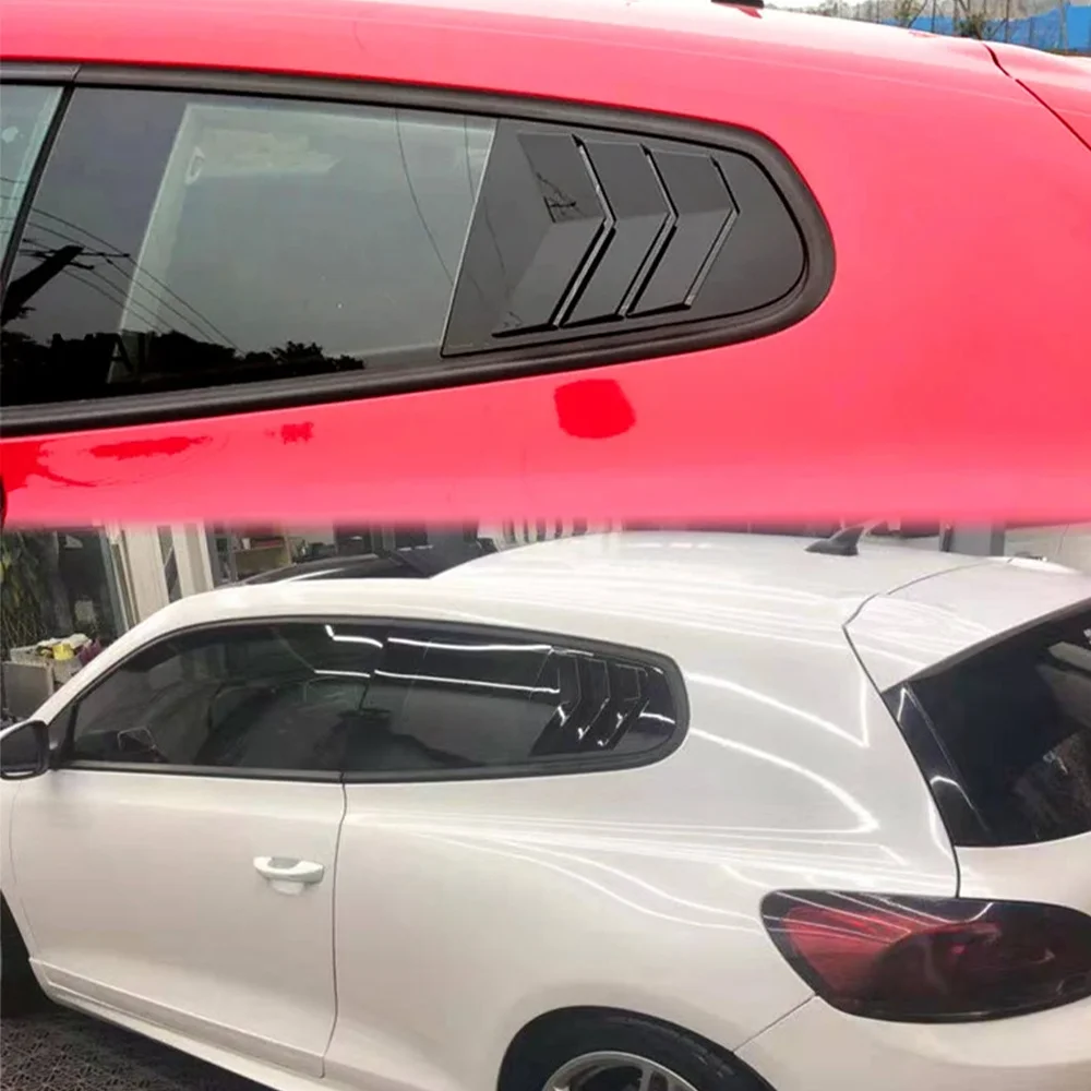 แผ่นปิดชัตเตอร์กระจกรถด้านหลัง2ชิ้นสำหรับ Volkswagen VW Scirocco 2009-2018หน้าต่างบานเกล็ดแต่งรถช่องระบายอากาศด้านข้าง